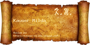 Kauser Milda névjegykártya